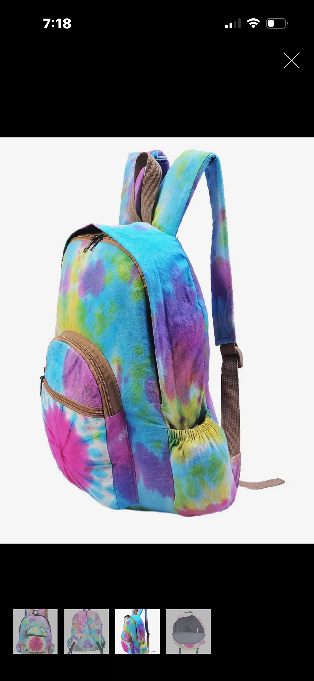 Tie dye bohemian boho backpack